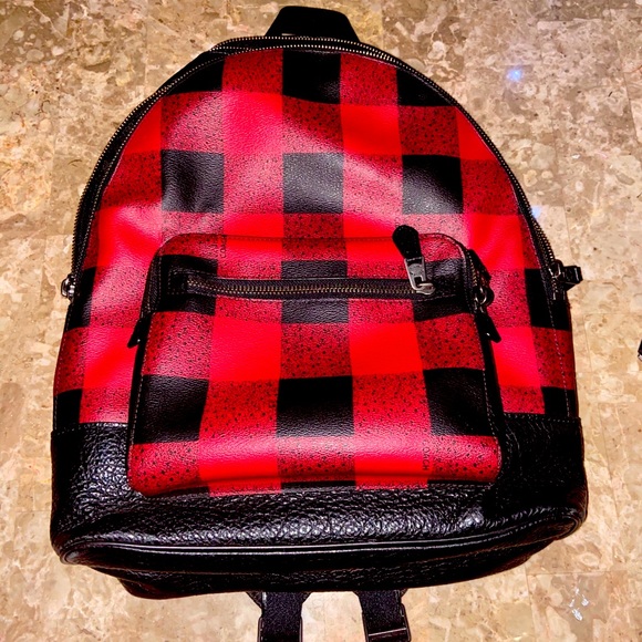 Coach plaid backpack